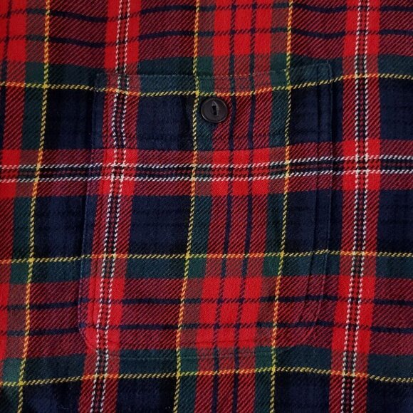Polo Ralph Lauren Mens 3XLT Tall Red Tartan Plaid Heavy Flannel Button Up Shirt - Picture 7 of 14